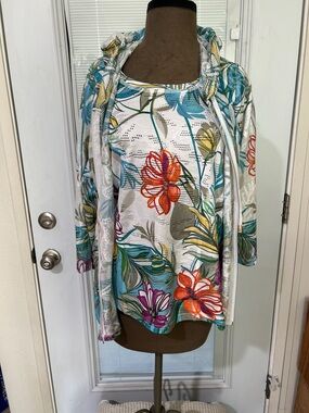 WEEKENDS by CHICOS. Hoodie jacket and t-shirt.  Size 1